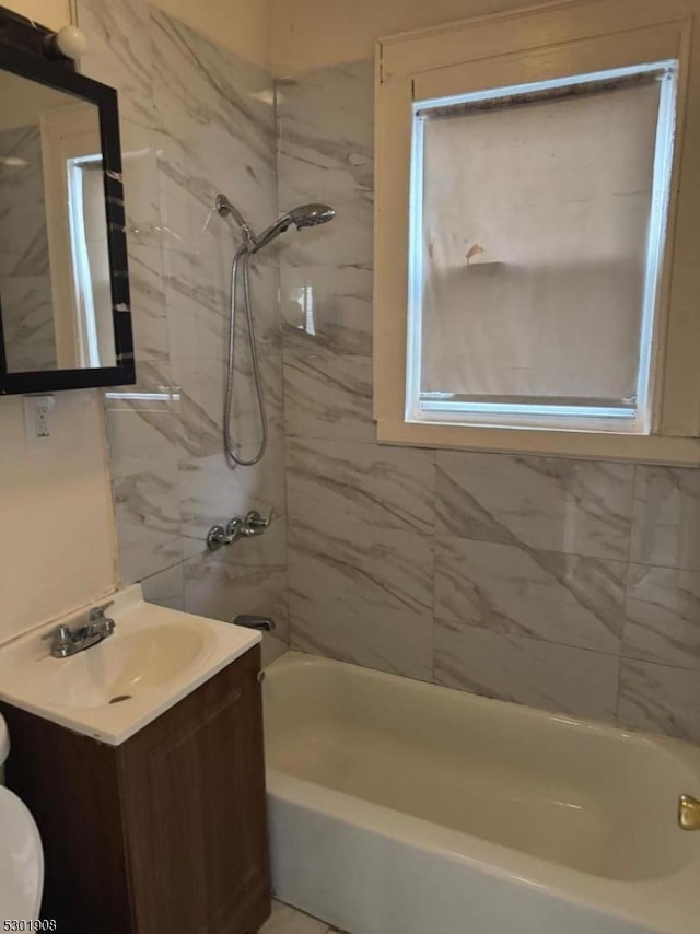 70 Campfield St, Irvington Twp, NJ 07111 - full bathroom featuring  shower combination, toilet, and vanity