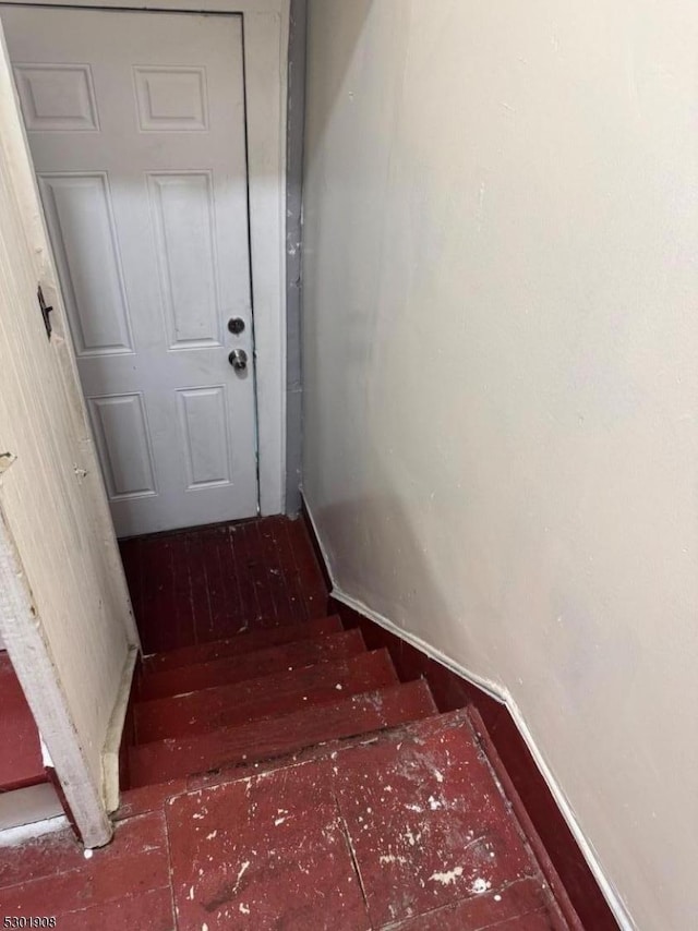 70 Campfield St, Irvington Twp, NJ 07111 - staircase featuring baseboards and wood finished floors