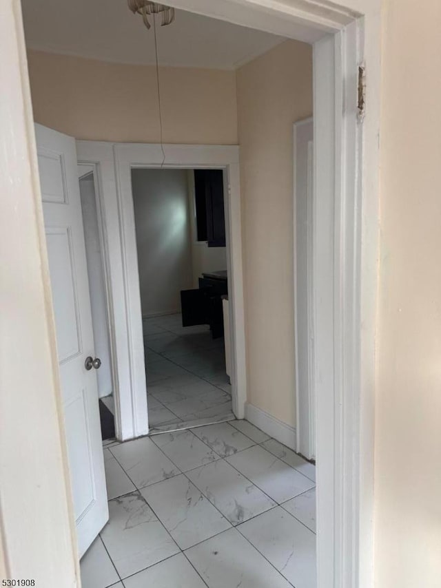 70 Campfield St, Irvington Twp, NJ 07111 - corridor with marble finish floor and baseboards