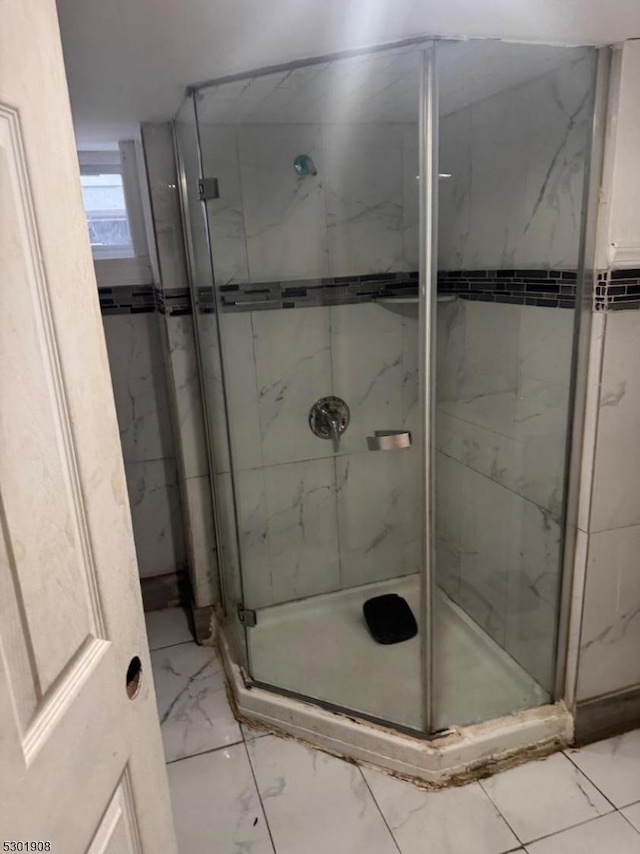 70 Campfield St, Irvington Twp, NJ 07111 - bathroom featuring marble finish floor and a stall shower