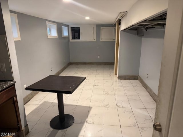 70 Campfield St, Irvington Twp, NJ 07111 - basement featuring marble finish floor and baseboards