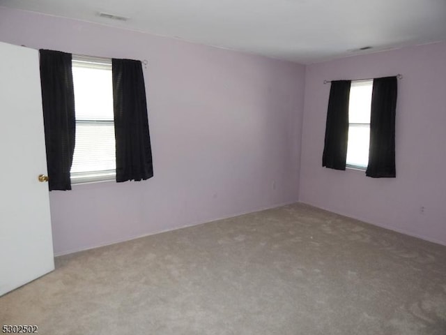 empty room with light colored carpet and plenty of natural light