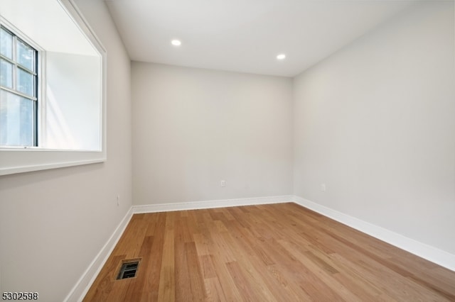 empty room featuring light hardwood / wood-style flooring