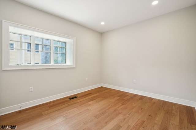 empty room featuring light wood-type flooring