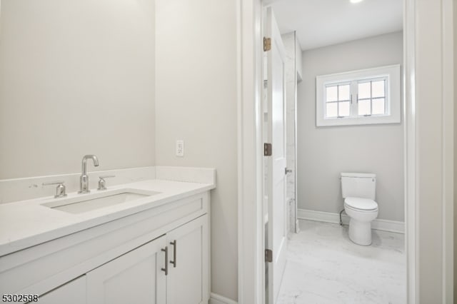 bathroom with toilet and vanity