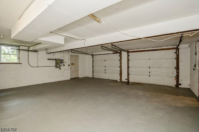 garage featuring electric panel