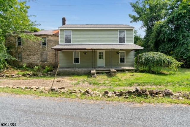 view of front of property with a porch