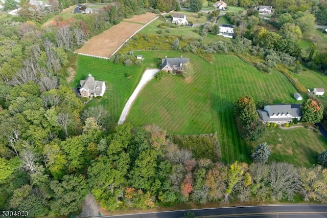 aerial view with a rural view