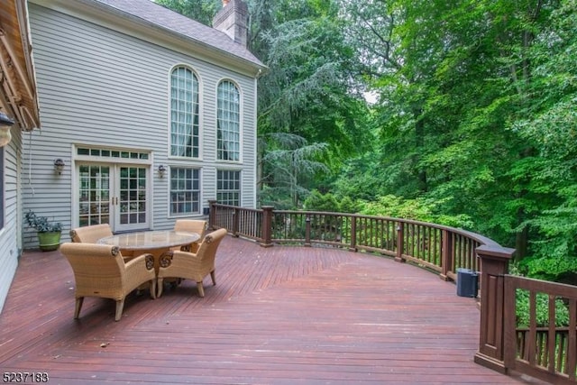 deck featuring french doors