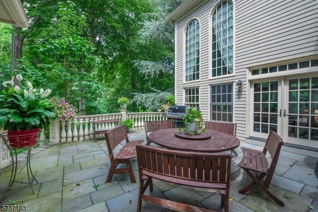 view of patio / terrace featuring french doors