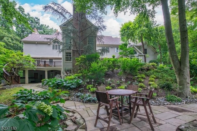 view of patio featuring a wooden deck