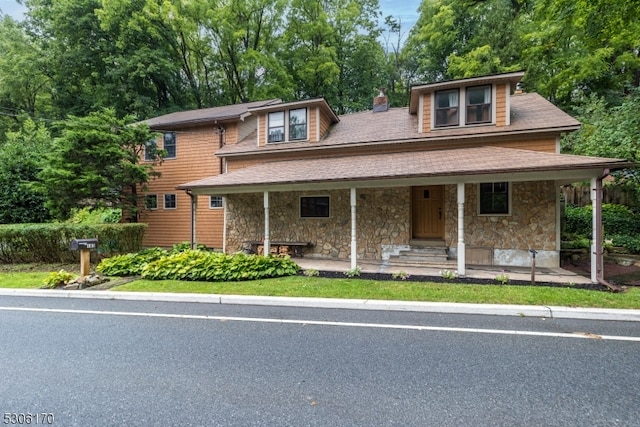 view of front of property with covered porch