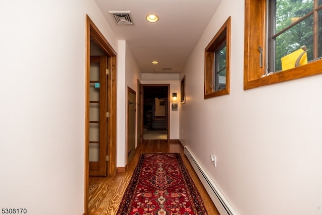 hall featuring wood-type flooring