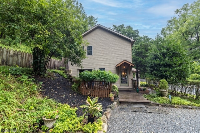 view of front of house with a deck