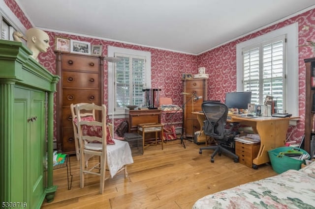 bedroom featuring light hardwood / wood-style floors