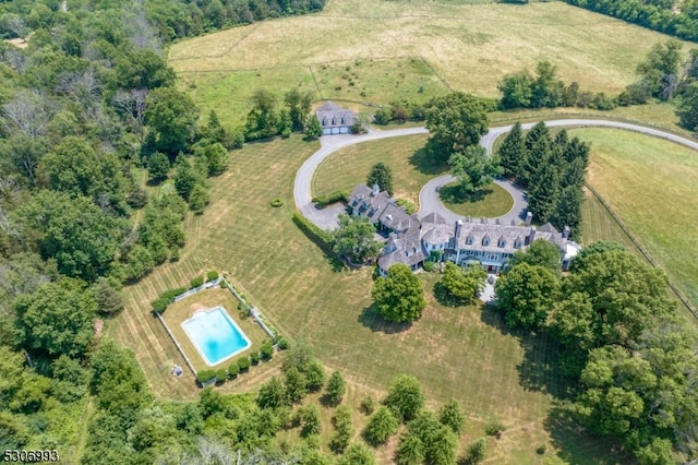 aerial view featuring a rural view