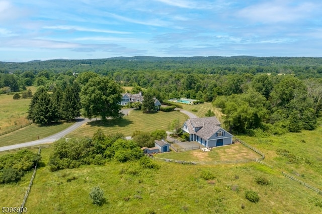 aerial view featuring a rural view