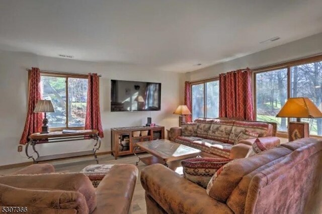 living room featuring hardwood / wood-style flooring