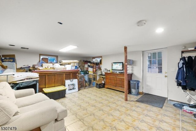 view of tiled living room