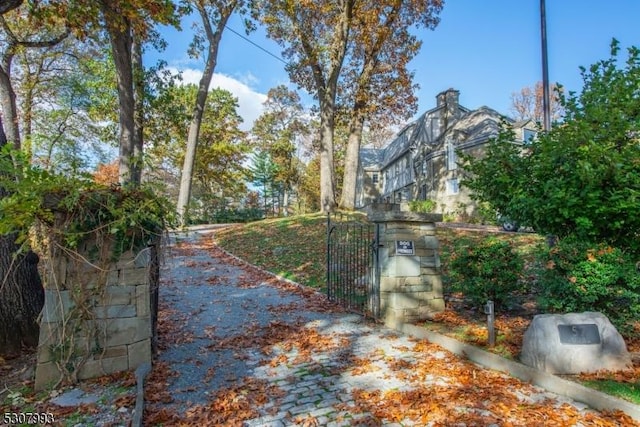 view of gate featuring fence