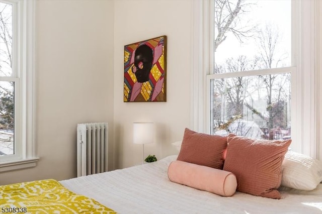 bedroom with radiator