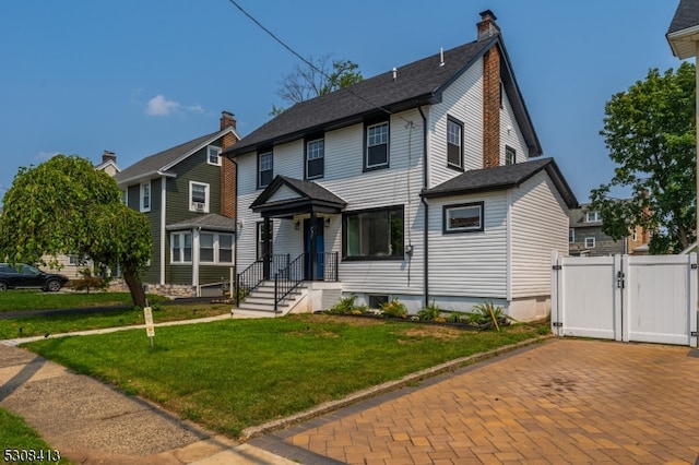 view of front of house featuring a front yard