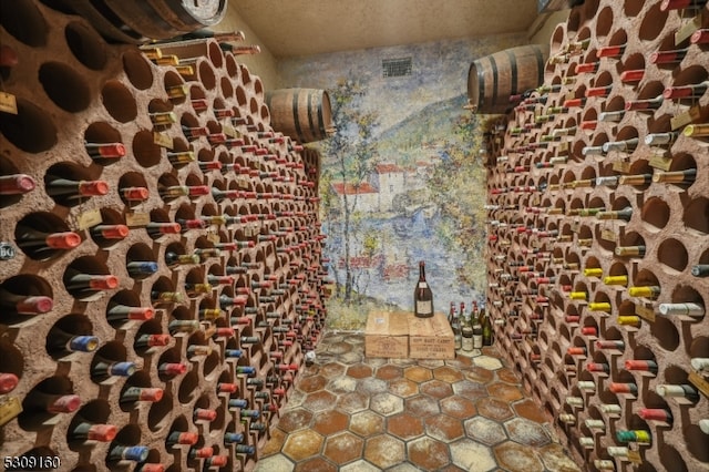 wine cellar featuring tile patterned floors