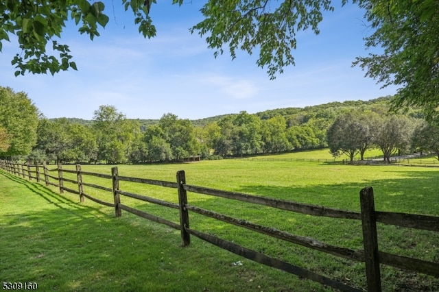 view of yard featuring a rural view