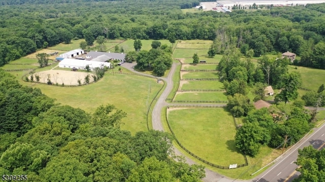 aerial view with a rural view