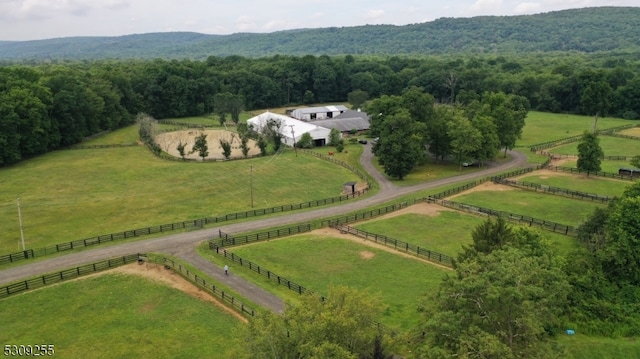 aerial view featuring a rural view