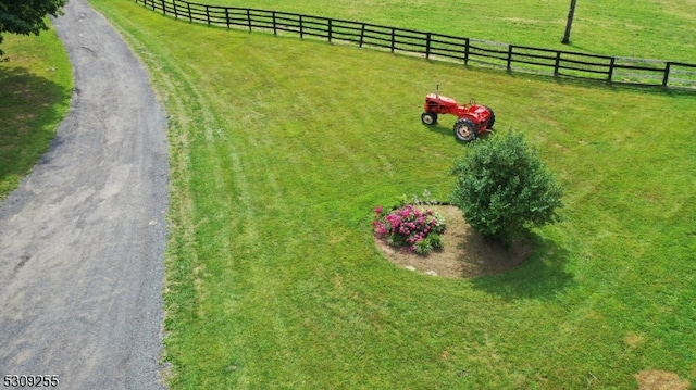 bird's eye view featuring a rural view