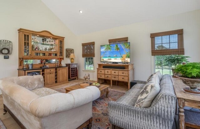 living room featuring light hardwood / wood-style flooring