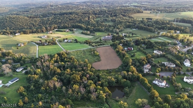 birds eye view of property featuring a rural view