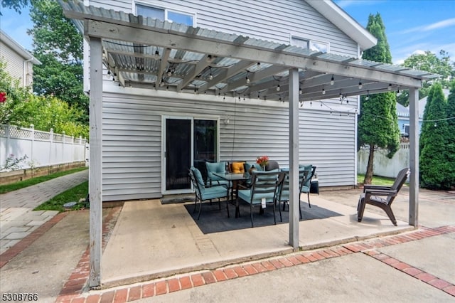 view of patio with a pergola