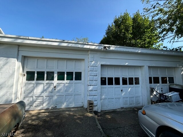 view of garage