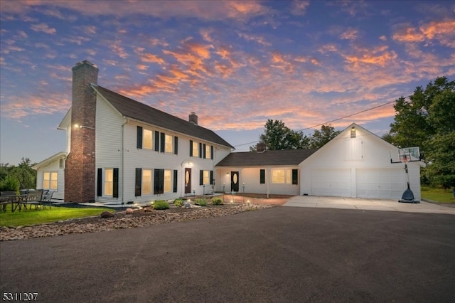 view of front of home with a garage