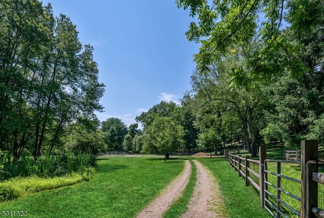 view of street featuring a rural view