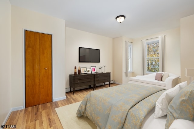 bedroom featuring hardwood / wood-style floors