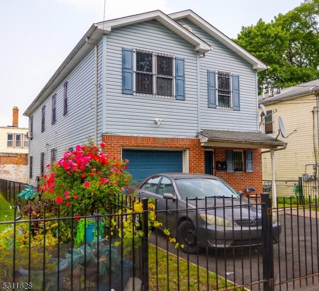 view of front facade with a garage