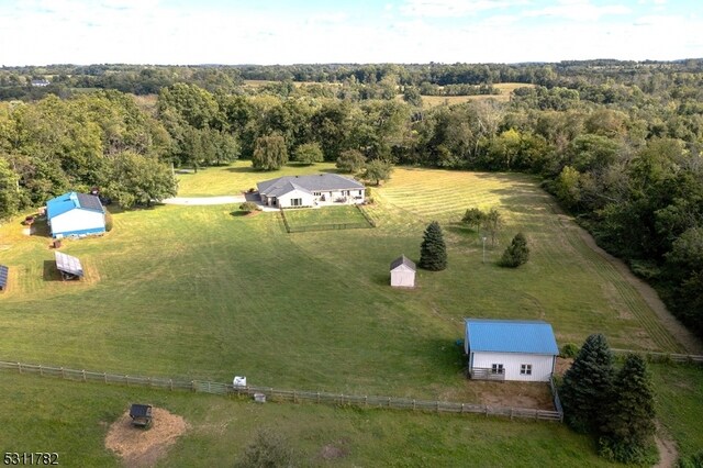 bird's eye view featuring a rural view