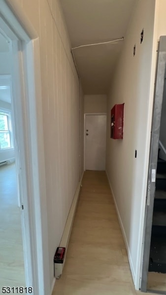 hall featuring light hardwood / wood-style flooring