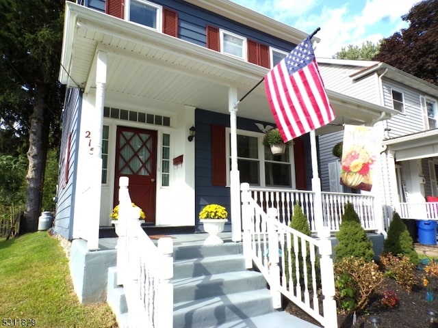 view of front of home with covered porch