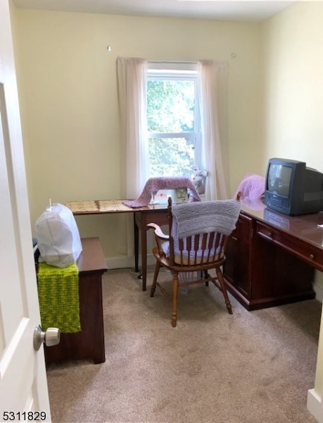 view of carpeted office