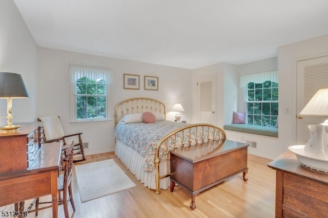 bedroom featuring light hardwood / wood-style flooring