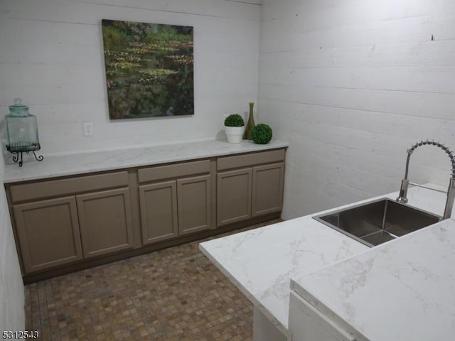 189 Park Rd, Parsippany-Troy Hills Twp, NJ 07054 - kitchen featuring a sink and wooden walls