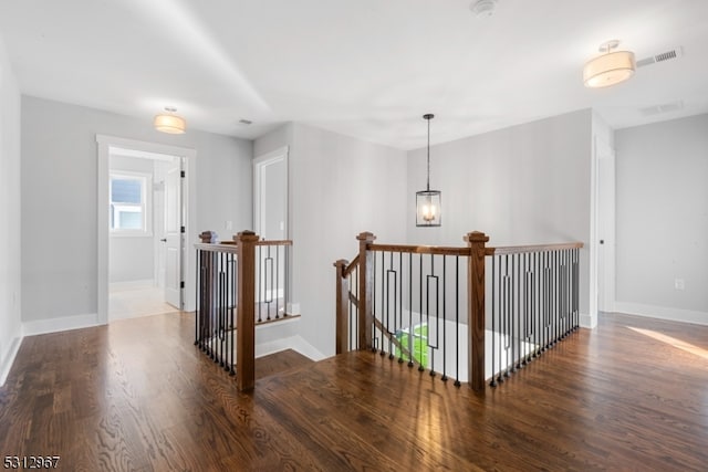 hall featuring dark hardwood / wood-style flooring