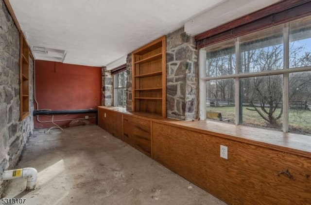 interior space featuring concrete floors