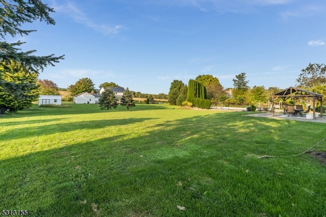 view of yard with a gazebo