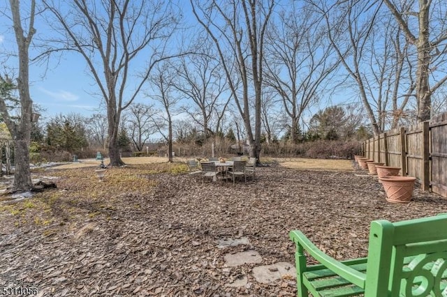 view of yard featuring fence