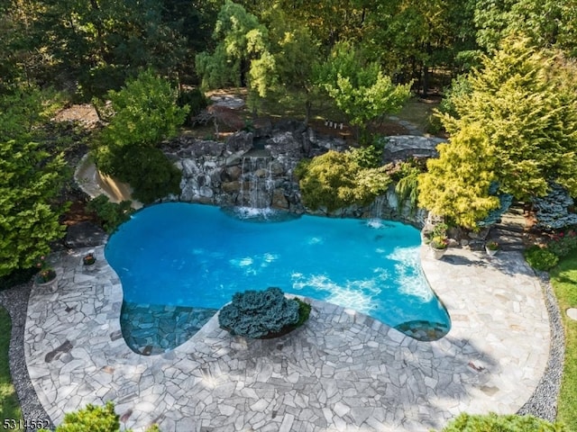 view of pool featuring a patio area